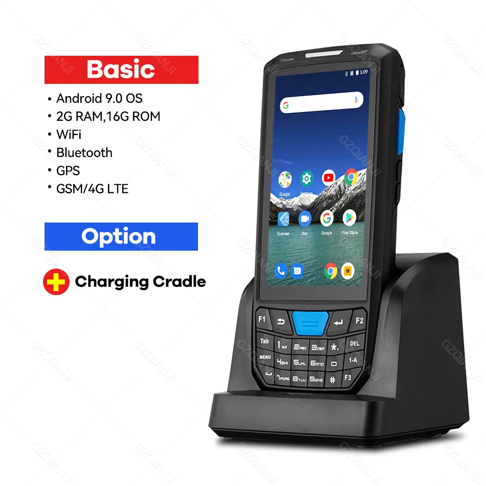 hand scanner Android 9.0 PDA Barcode scanner 1D 2D QR code Honeywell Newland Scanner IP66 Wifi 4G 4.5'' screen keyboard NFC PDA Data Terminal canon scanner Scanners