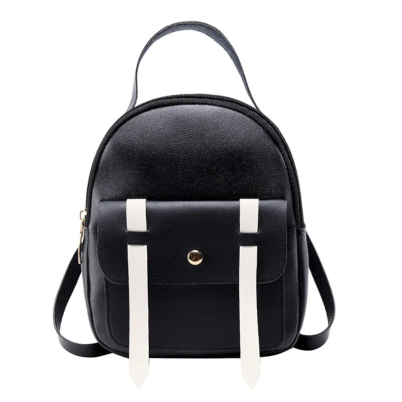 backpack Мини-рюкзак, женский рюкзак из искусственной кожи, контрастный цвет, для девочек, для детей, Мини, Повседневная Дорожная сумка из искусственной кожи, многофункциональный сумки школьный рюкзак - Color: backpack
