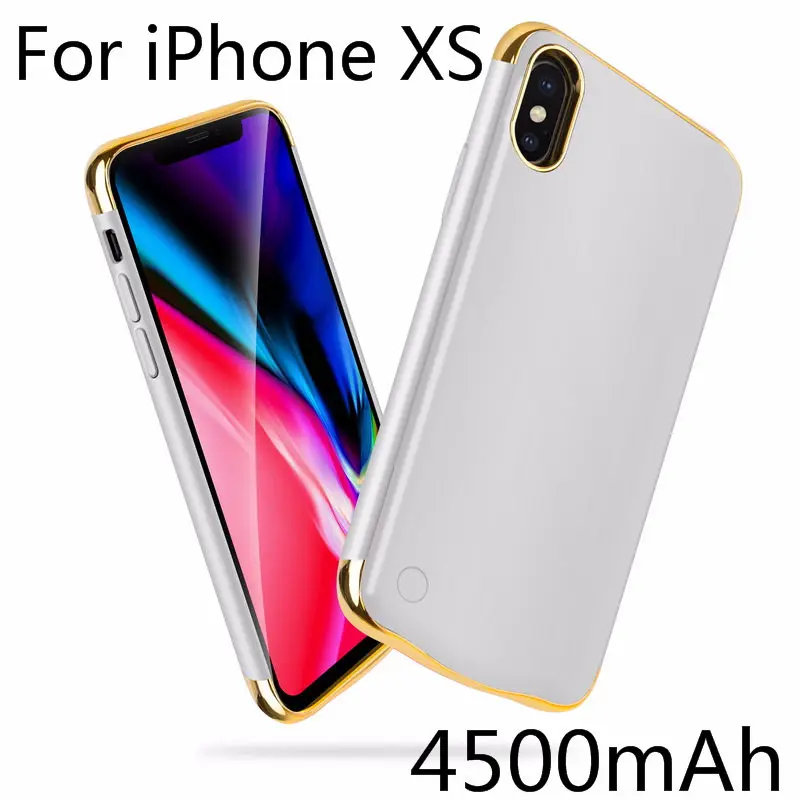 Для iPhone X XS зарядный чехол Капа тонкий обшивка противоударный чехол для зарядного устройства для iPhone XR XS Max перезаряжаемый внешний аккумулятор - Цвет: IXS-Silver