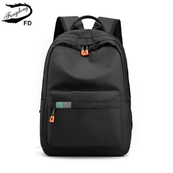 

Fengdong black waterproof school backpack book bag men travel bags boy sports backpack high school bags for boys girls schoolbag