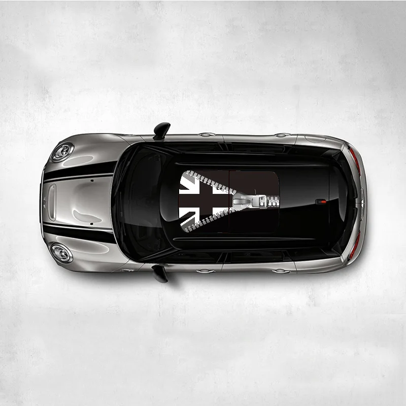 Для MINI COOPER S JCW F54 F55 F56 F60 R55 R56 R60 R61 Автомобильная панорамная крыша наклейки 3D Pull цветы автомобильные аксессуары для наружного стайлинга - Название цвета: Grey flag-F