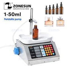 ZONESUN 0-50 мл маленькая автоматическая машина для наполнения жидкостей с ЧПУ 110 V-220 V машина для взвешивания духов для перорального жидкого раствора