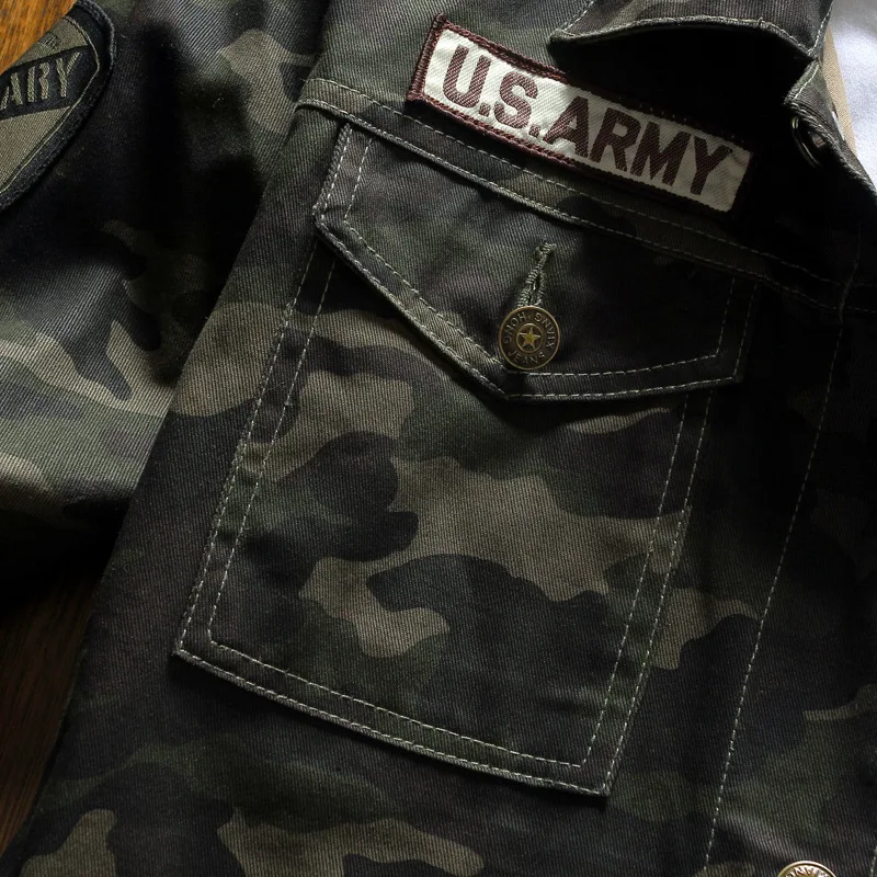 

2019 Camouflage Denim Jacket Young Men's Men's Wear Workwear Men's Coat Jacket Jeans Coat Men's Top