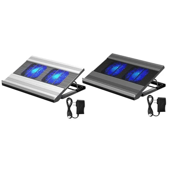 

T10 Laptop Cooling Base,Silent Dual Fan Adjustable Cooling Bracket, Suitable for Laptops Under 18 Inches(US Plug)