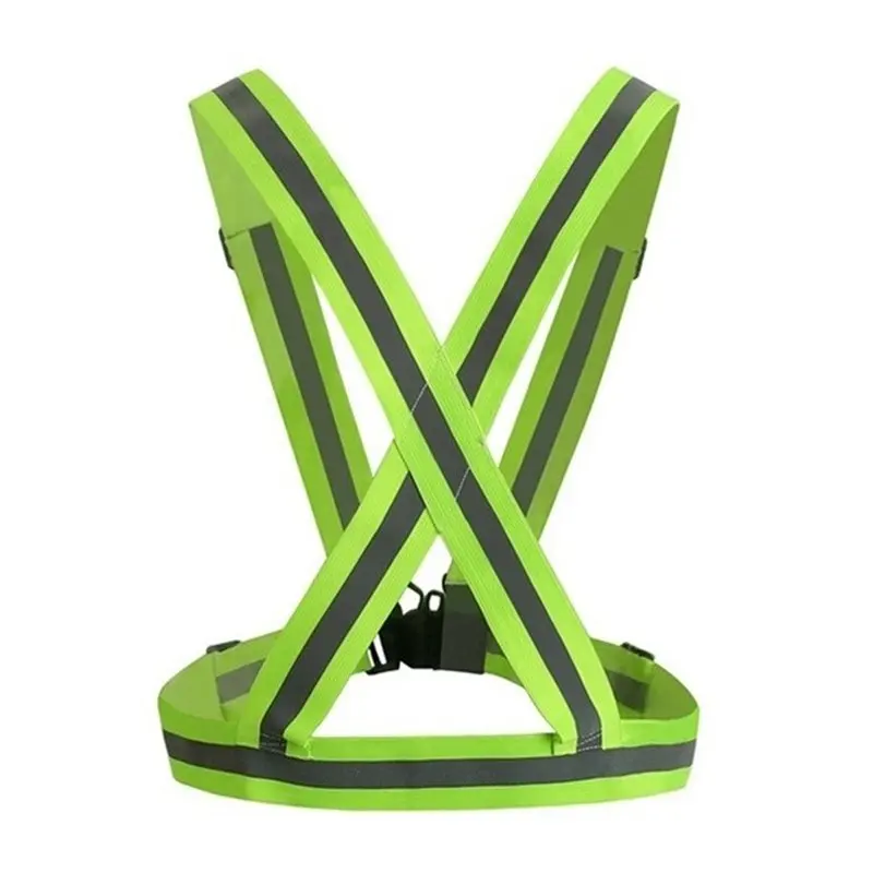 Fluorescent Green Высокая видимость Предупреждение ющий жилет открытый для ночного бега велосипедный Жилет Жгут светоотражающий ремень безопасности - Цвет: Fluorescent Green