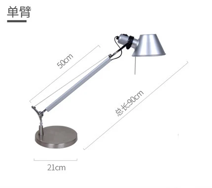 Silver table lamp A Простая Современная настольная офисная настольная лампа для чтения, вращающаяся Телескопическая Настольная лампа для обучения, настольная лампа - Цвет корпуса: Silver table lamp A
