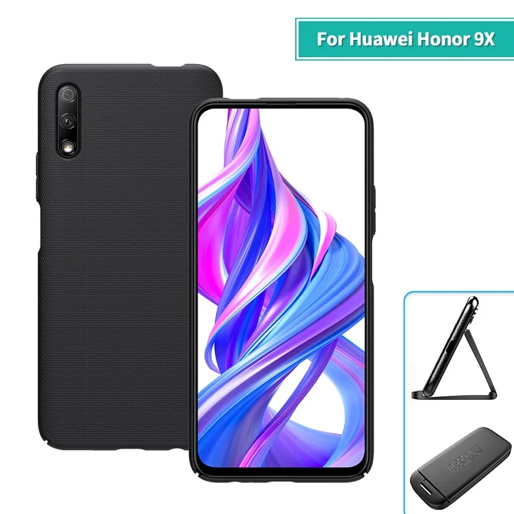 Honor 9x чехол 6,59 ''NILLKIN матовый ПК Жесткий Чехол для huawei Honor 9X Pro Чехол в подарок держатель для телефона - Цвет: Honor 9X Black