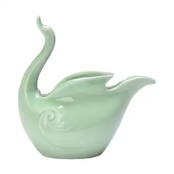 

1pc Ceramics Flowerpot Plant Pot Hydroponic Vase Planter Hydroponic Flowerpot Gardening Tool For Scindapsus Penny Grass (Green)