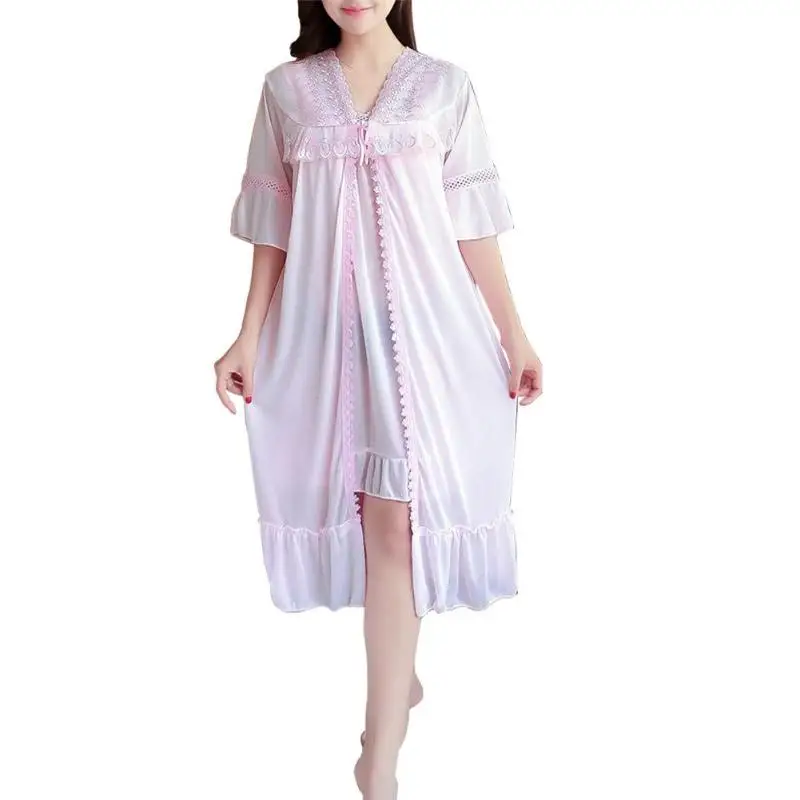 2 шт Сексуальная Дамская пижама лед Шелковая пижама женская ночная рубашка без рукавов Дамская пижама(45-80 кг - Цвет: Розовый