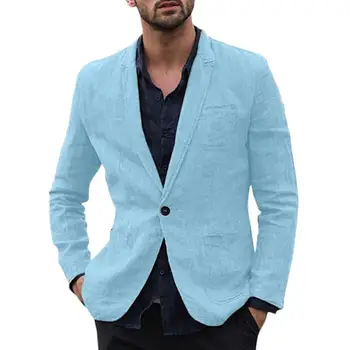 

Men suit пиджак мужской suit jacket Men Slim Fit Cotton Blend Solid Long Sleeve Thin Suits Blazer Jacket Outwear free shippingD4