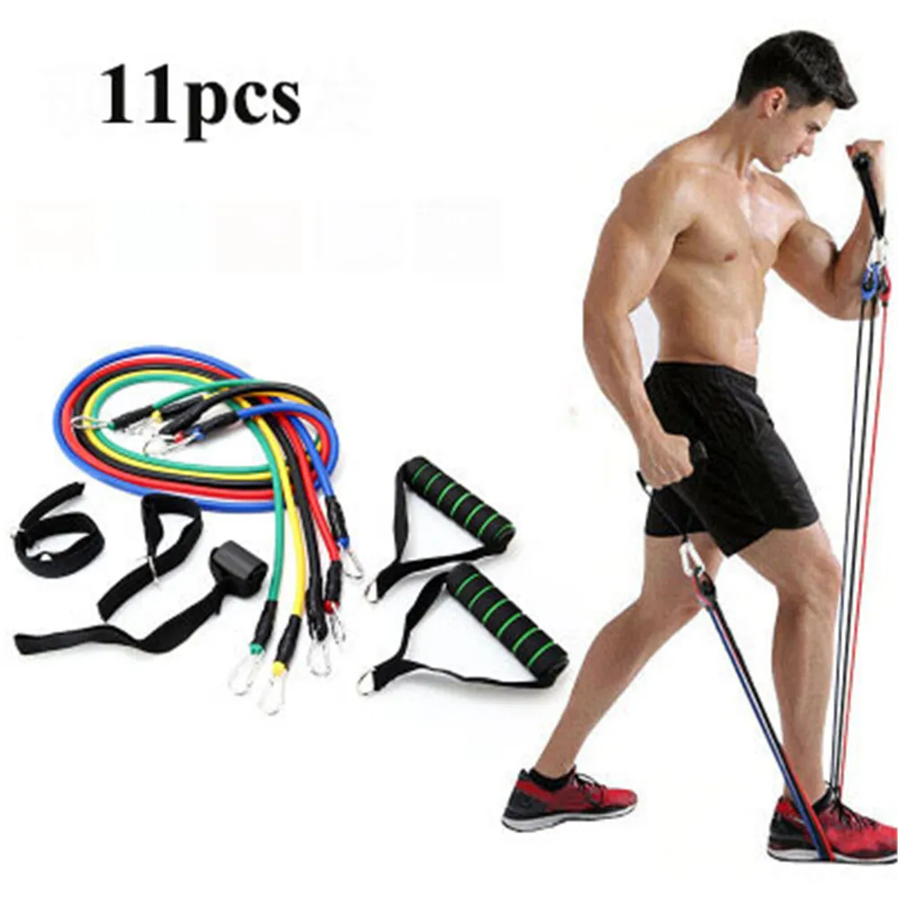 

11Pcs/Set Latex Resistance Bands Crossfit Training Exercise Yoga Tubes Pull Rope Rubber Expander Elastic Bands Yoga Accessories