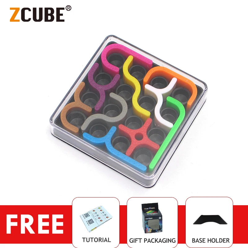 

ZCUBE креативный 3D Интеллект 3x3x3 Мини пазл змея сумасшедшие кривые игры Геометрическая линия матрица головоломки игрушки для детей обучение