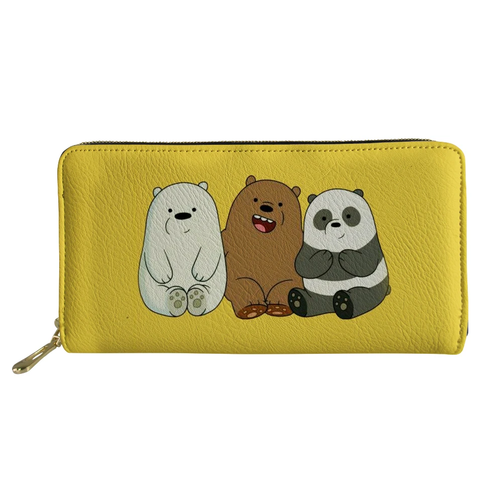 THIKIN три маленьких медведя печати женский кошелек персонализированные клатч Мы Голые Медведи наличные сумки дамы деньги монета Длинный кошелек на заказ