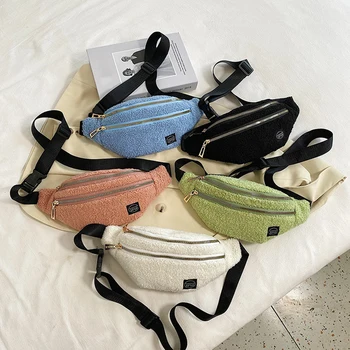 

Multifunction Bag Belt Bag Pouch Packs Women Plush Messenger Shoulder Bag Outdoor Travel Phone Purse Fanny Waist Packs