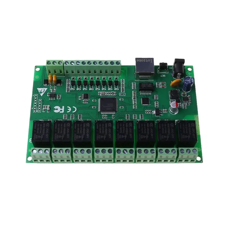 8 канальное сетевое реле с двойным управлением интерфейс Ethernet RJ45|Реле| |