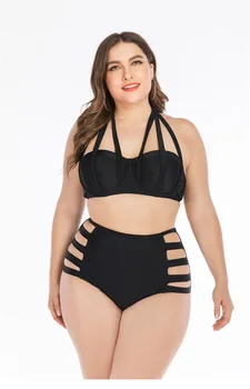 

Bikini 2020 Swimsuit women plus size sexy camisole fashion pure colou two-piece swimsuit