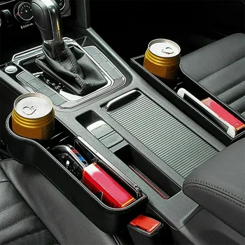 

Car Seat Crevice Storage Box Slot Multi-function Organizer Car Quilted Cup Holder Car Interior Accessories Car Storage