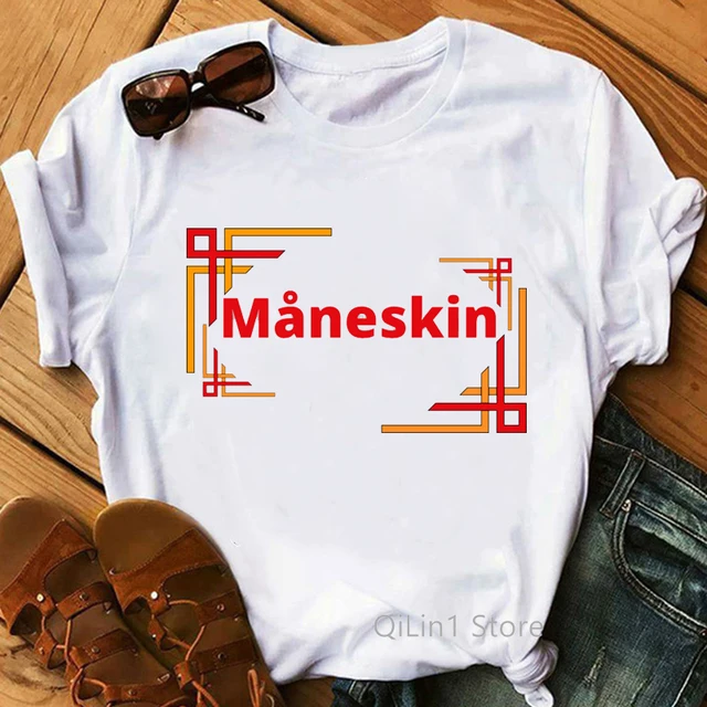 MåNeskin Women'S T-Shirts Maneskin Rock Band  Graphic Print Tshirt Femme Zitti E Buoni Damiano David T Shirt Female Streetwear J0070147