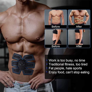 

Portable Abdominal Muscle Toner, Body Fitness Trainer Stimulator Pads For Hip/Legs/Arms/Waist