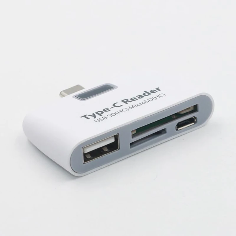 Белый Larryjoe многофункциональный адаптер для карт памяти USB 3,1 type C USB-C TF OTG кард-ридер для MAC-book Phone Tablet Card Reader - Цвет: Белый