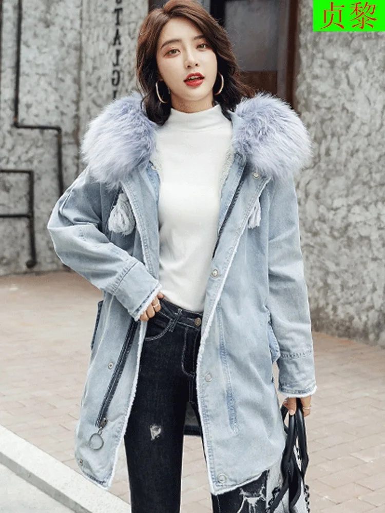 

Cotton-padded Clothes Women's Mid-length Korean-style Winter 2018 New Style CHIC Large Fur Collar Students Cotton-padded Jacket