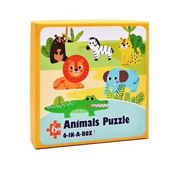 

Wooden Puzzle Kids Toy Baby Wooden Jigsaw Puzzles Cartoon Dinosaur Animal Early Educational Toys for Children