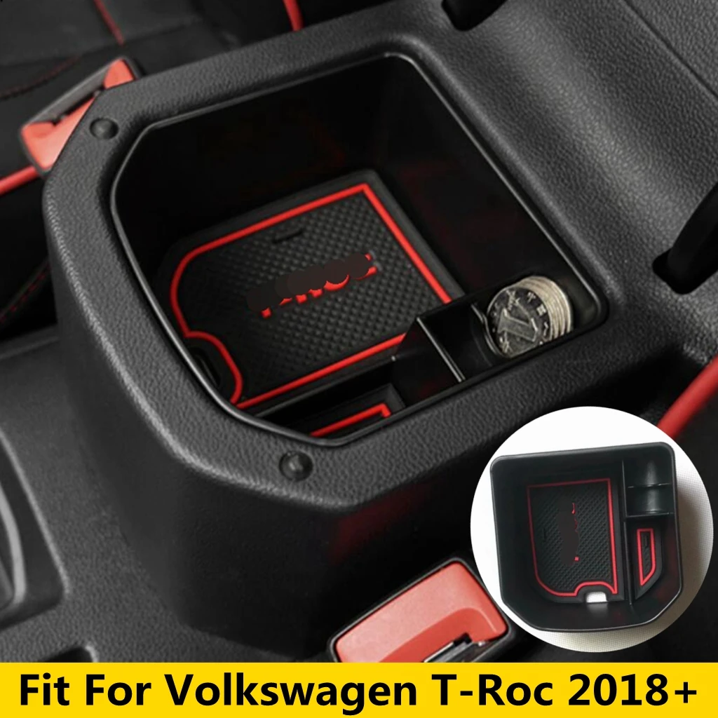 Bracciolo Storage Multi-Grid Pallet Container Phone Case Box Cover Accessori Per Vw Volkswagen T-Roc T Roc 2018 - 2022