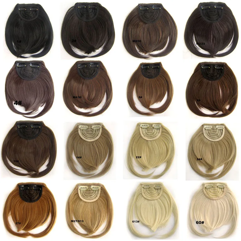 Similler Синтетический зажим для челки высокотемпературное волокно цельный Прямой зажим для волос бахрома для женщин шиньон для волос
