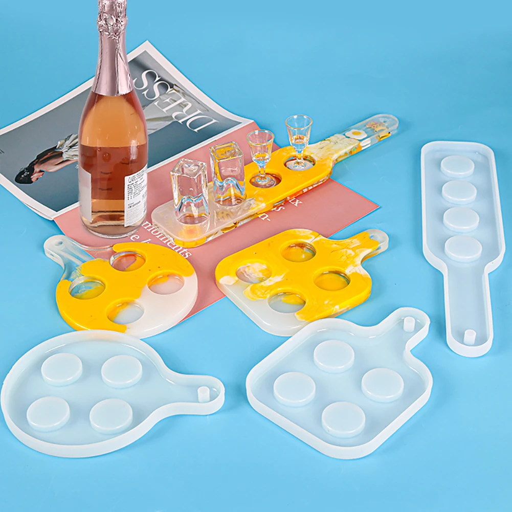 Wine Shot Glass Tray Silicone Epoxy Resin Mold Whiskey Beer Glasses Cup Serving for Party Craft Casting | Украшения и аксессуары