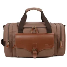 

Men Large Capacity Weekend Bag Canvas Multifunction Leather Bags Carry on Luggage Bag Tote Utility Travel Bag Dropshipping