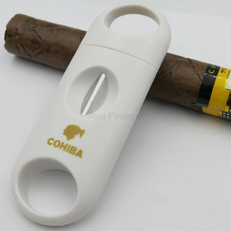 COHIBA пластиковые v-образные сигары резак острые сигареты резки металла нержавеющей стали лезвия гаджеты сигары скидка