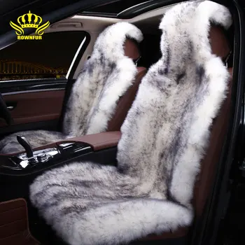 

Sheepskin car seat cover Universal plush Automotive interior Real long fur white seat cushion Soft luxury gift car seat cushion