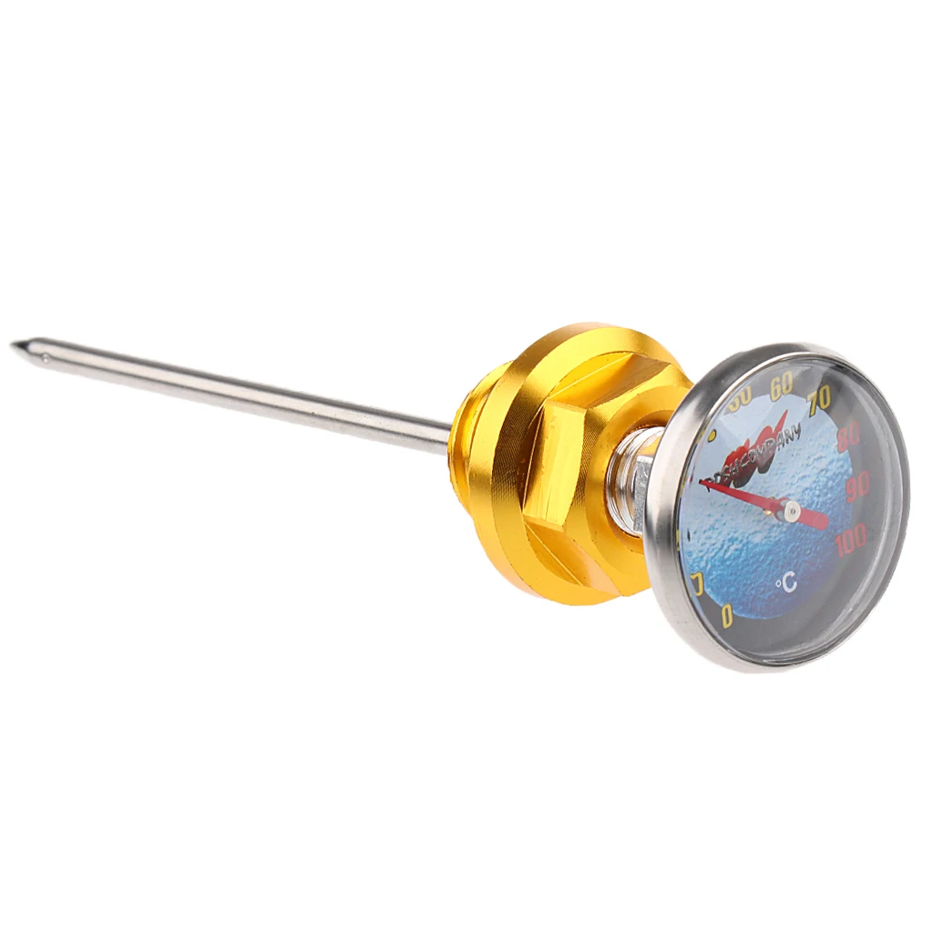 Universal Motorcycle ATV Oil Tank Dipstick &Temperature Gauge