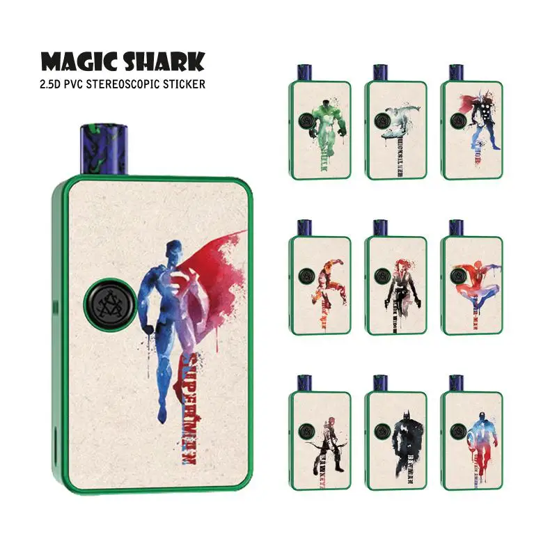 

Avengers Marvel Iron Man Captain American Hulk Spider Man Batman Vape Sticker Case Film Cover Skin For Asvape Micro Elf