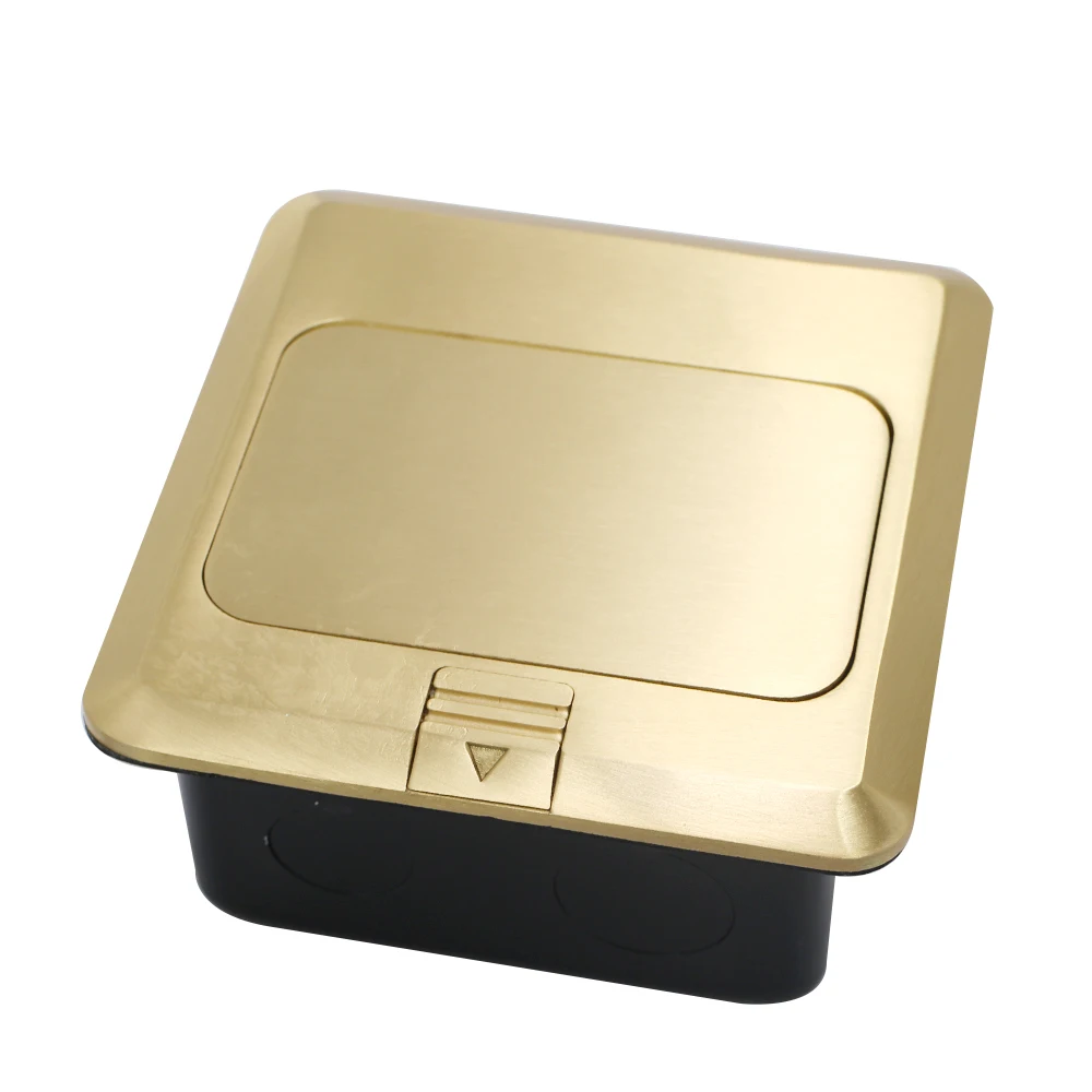 EU Floor Socket USB Charging Port Phone RJ45 Computer Aluminum Alloy Silver Waterproof Panel Copper Gold Pop Up Ground Plug 16A