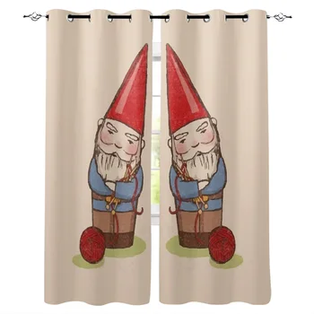 

Dwarf Red Hat Wool Window Curtains Living Room Curtain Home Decor