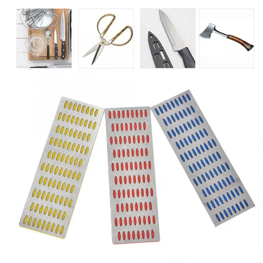 3PCS Diamond Sharpening Stones Whetstone Sharpening Tool Coarse/Medium/Fine Grinding Abrasives Tools Accessories