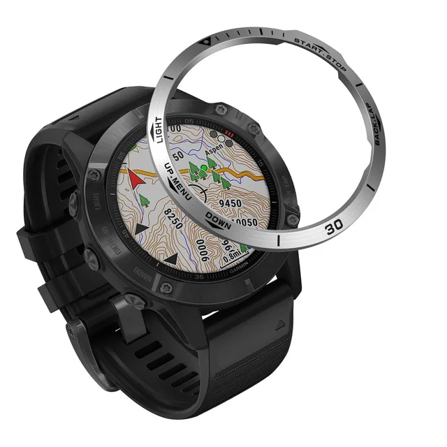 Steel For Garmin Fenix7 7X 6 6XPro 6X Sapphire/5 Plus Bezel Rings Adhesive Anti Scratch Metal Cover Protective Watch Accessories 