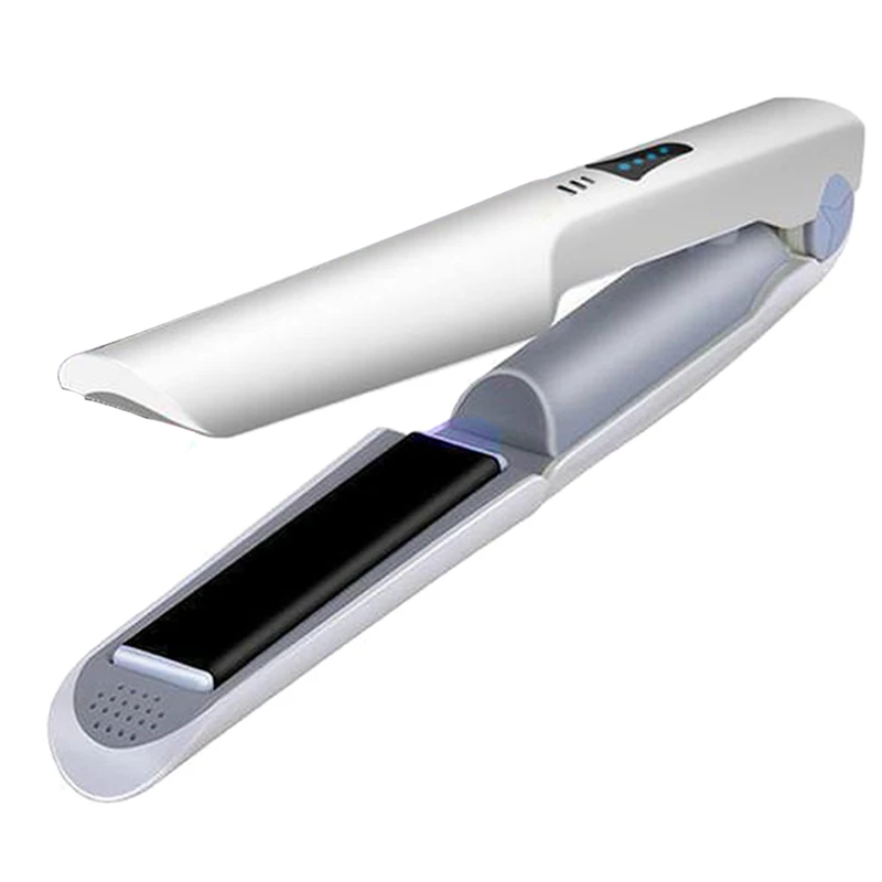 

Usb Charging Curler Hair Straightener Tool Mini Wireless Cordless Flat Iron Curling Iron (White)