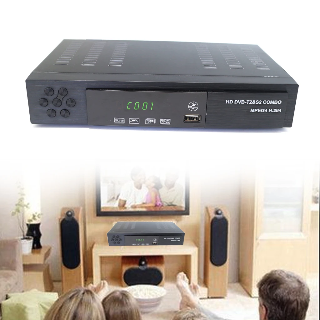 DVB-T2 DVB-S2 HD Digital Terrestrial Satellite TV Receiver Combo DVB S2 H.264 MPEG-4 TV Tuner Support CCCAM Bisskey Set Top Box