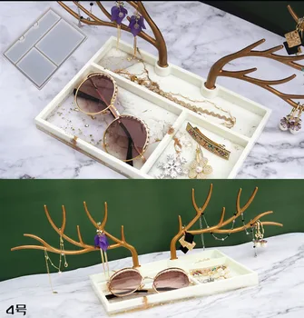 

Christmas Style Antler Tree Branch Silicone Mold for Jewelry Display Rack Diy Resin Crystal Epoxy Jewelry Tray Mould Tools