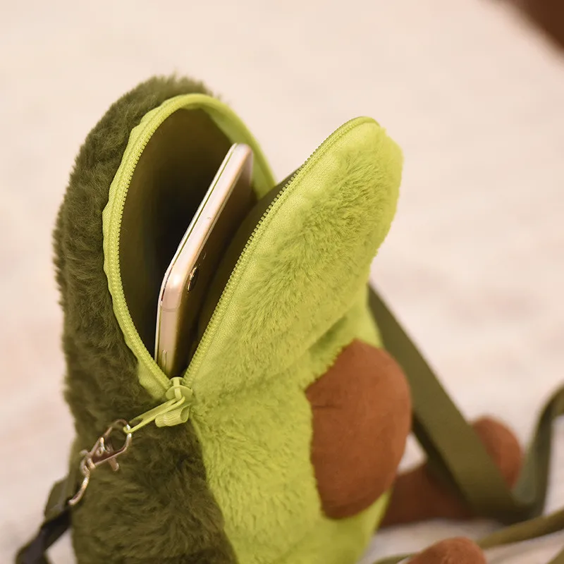 Avocado Shoulder Bag Cute Fruit Plush Backpack Watermelon Pineapple Cherry Ins Hot Coin Purse Super Ugly (14)