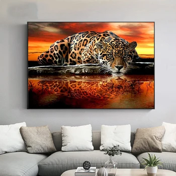 

Cheetah Full Diamond 5D DIY Diamond Painting Animal Diamond Embroidery Leopard Christmas Cross Stitch Bedroom Home Decoration