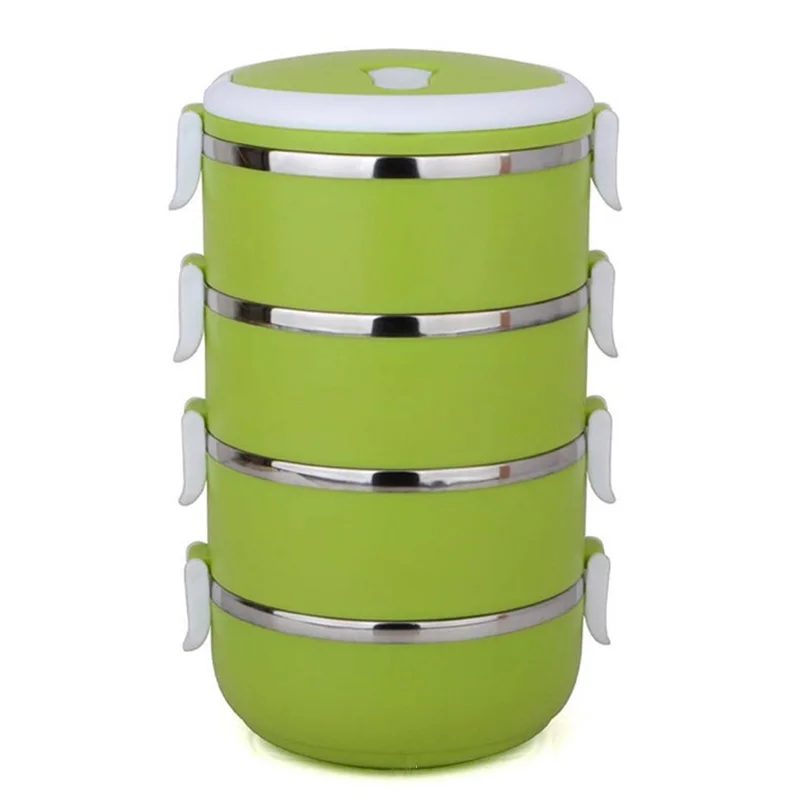 2/4 Layer Insulated Bento Lunch Box Stainless Thermal Food Storage Container LunchBox Food Storage Container Foodbox
