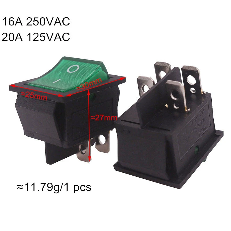 4 контактный тумблер 16A 250 V/20A 125V AC электрические переключатели оборудования