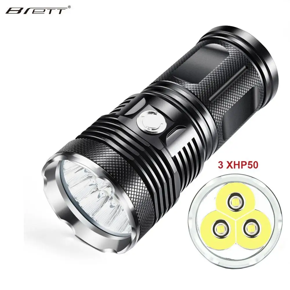 

NEW Super Bright LED Flashlight with 3 * XHP50 Lamp Beads 6300 Lumens Long Range Camping Tactical LED Flashlight