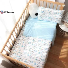 AY tescool – ensemble de literie pour bébé, 3 pièces, pour garçon et fille, en coton, style nordique, pour lit d'enfant, berceau pour nouveau nés, pas besoin de remplissage 