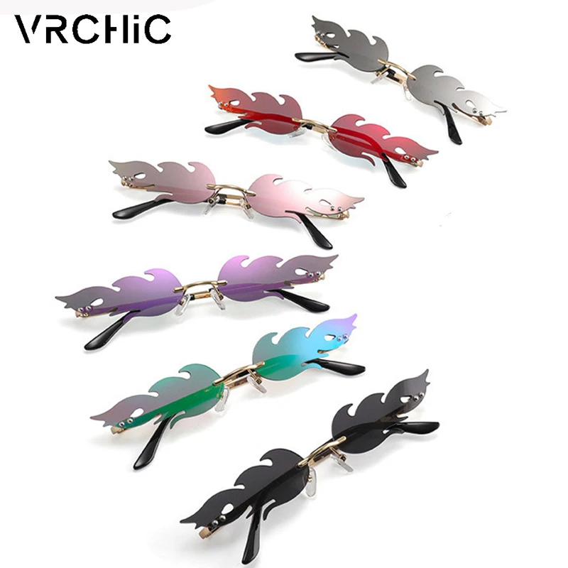 VRCHIC женские солнцезащитные очки в форме пламени узкое боковое зеркало модные