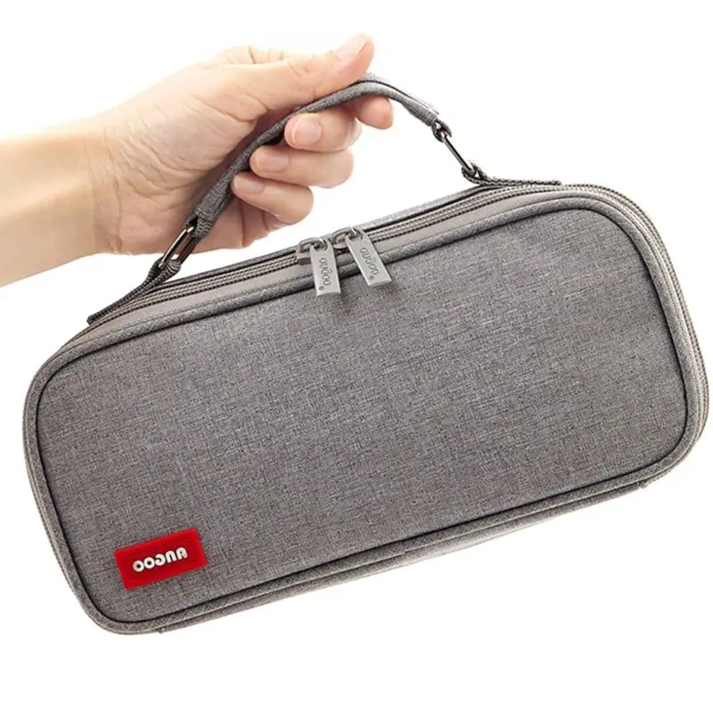 Double Layer Large Capacity Pencil Case Cosmetic Bag Makeup Pouch School Office