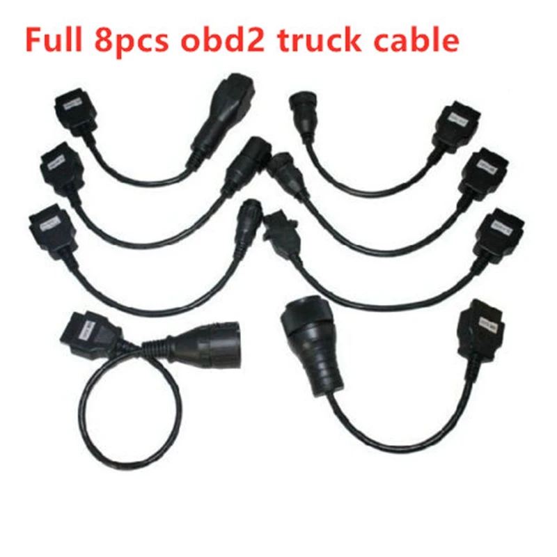 

Free ship truck cables OBDii OBD2 Full Set 8 Car Cables of Car For VD TCS CDP Parts diagnostic Tool for delphis for vd ds150e